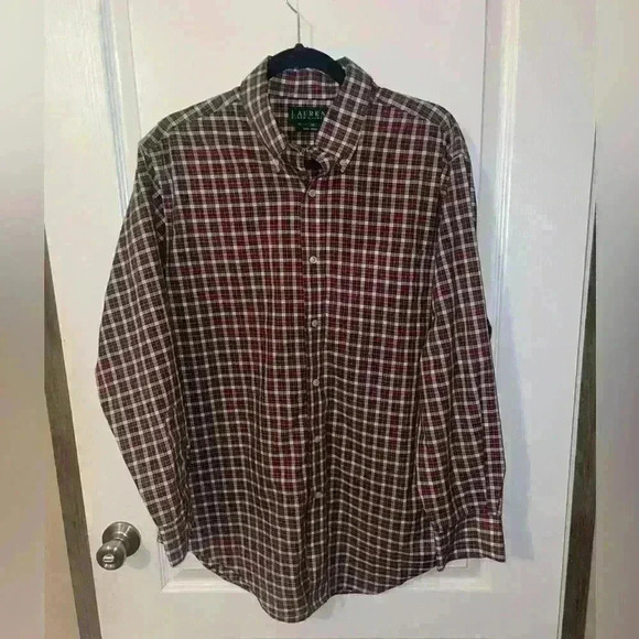 Lauren Ralph Lauren plaid button down non iron size 32/33 - Picture 1 of 4